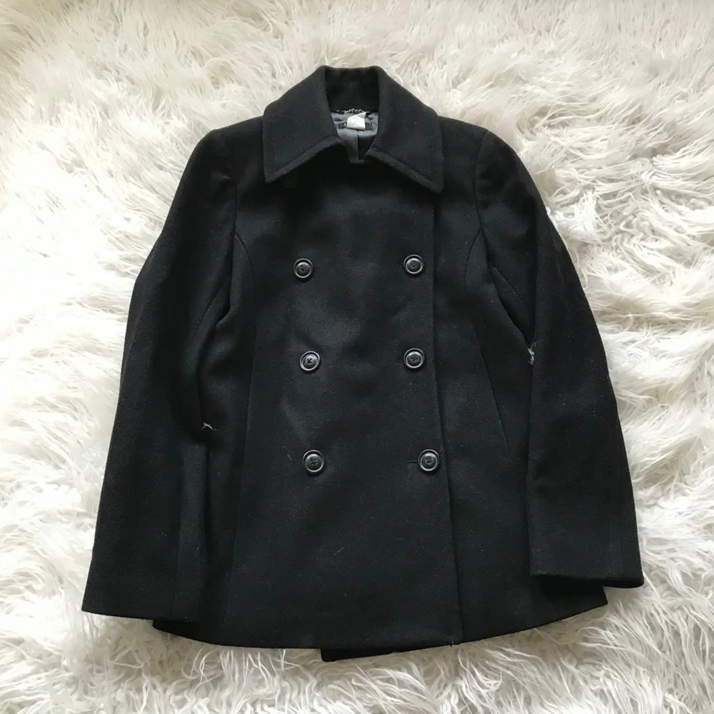 J. Crew Melton‎ Pea Coat Jacket Double Breasted - Picture 3 of 9
